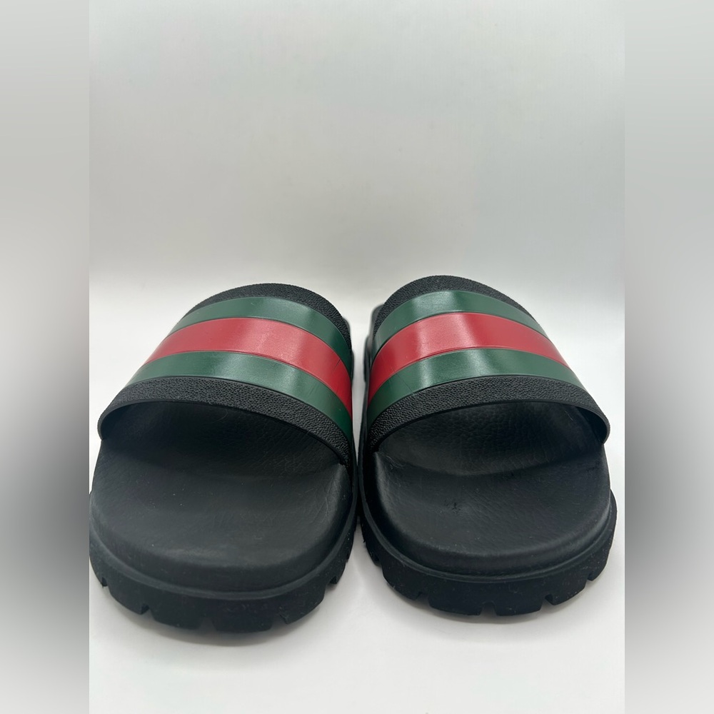 GUCCI AUTHENTIC Web Trek Lug Sole Slides Sandals
Green Red Back Men’s 11 Wm 12 - Picture 8 of 14